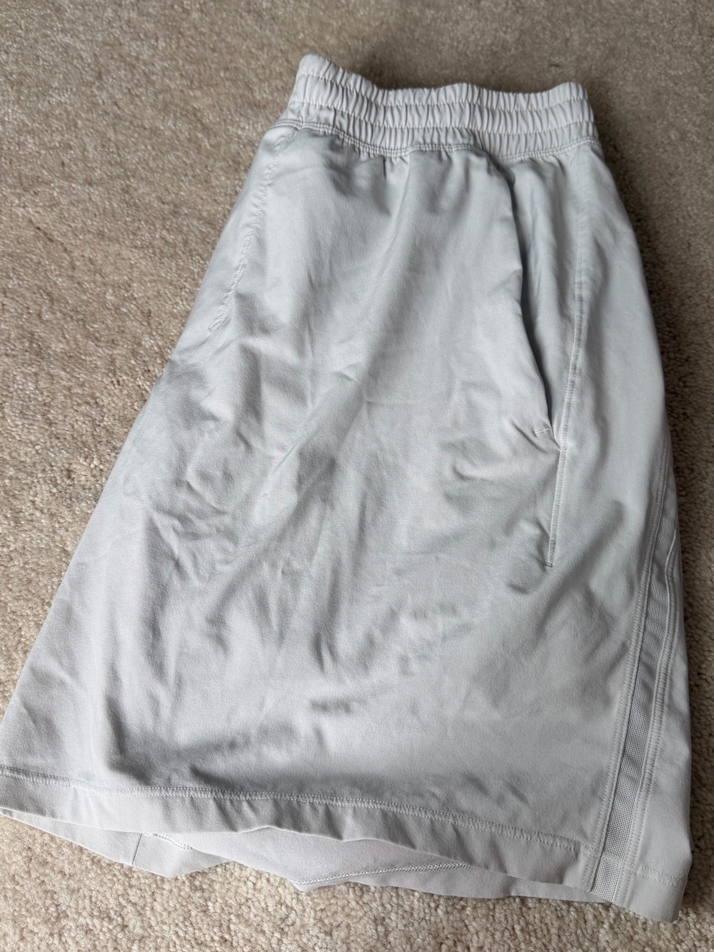 Men’s Light Gray Lululemon Pacebreaker Lined shorts